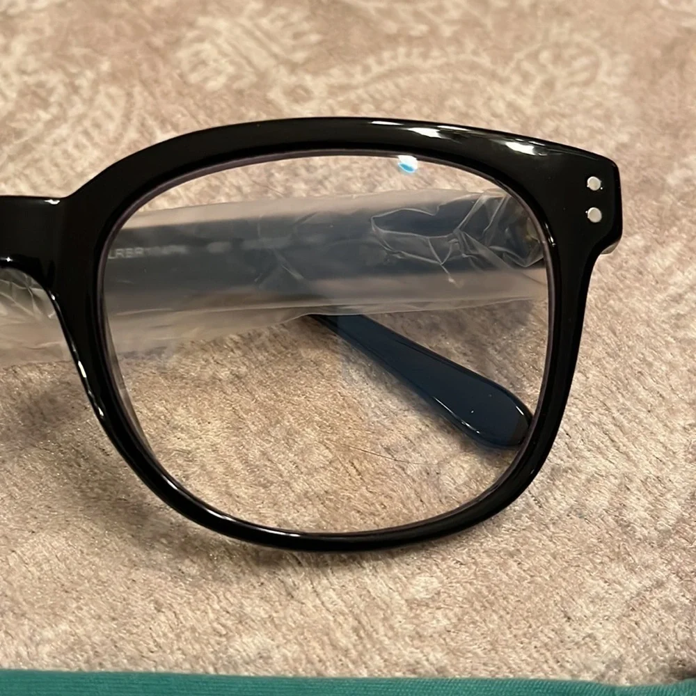 Brand New Flower Eyewear Blue Light Blocking Glasses Hazel Black Rimmed Computer